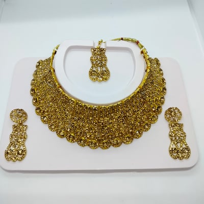 Buy traditional gold-plated choker necklace, 