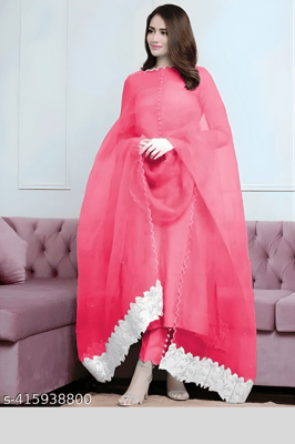 Stylish|Elegent Kurta Pant Set|TR_Yammi Pink 81_P