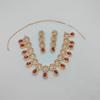 jewelry set ruby red and necklace earrings set 